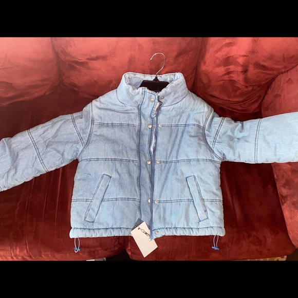 Coats | Denim Puffer Jacket | Poshmark